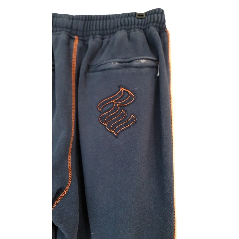 Rocawear Lounge Pants Men's Large Blue Orange Stripe Embroidered Logo Activewear